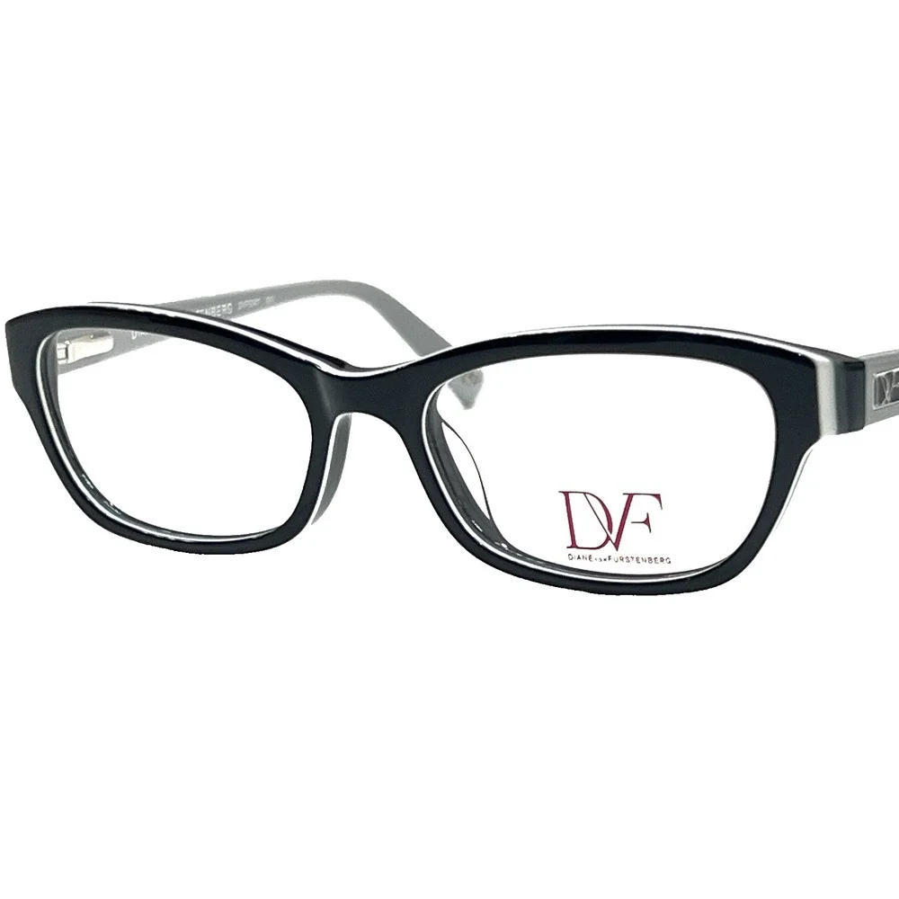 NEW Diane von Furstenberg DVF 5047 001 Black & Gray Eyeglasses Frames 52-17-135